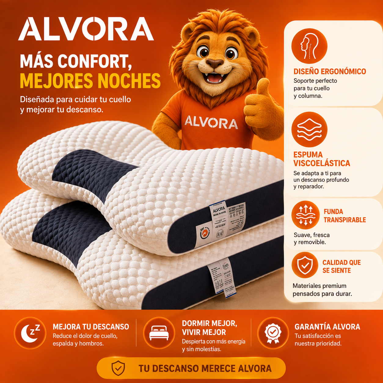 Almohada Ergonómica Cervical 3D