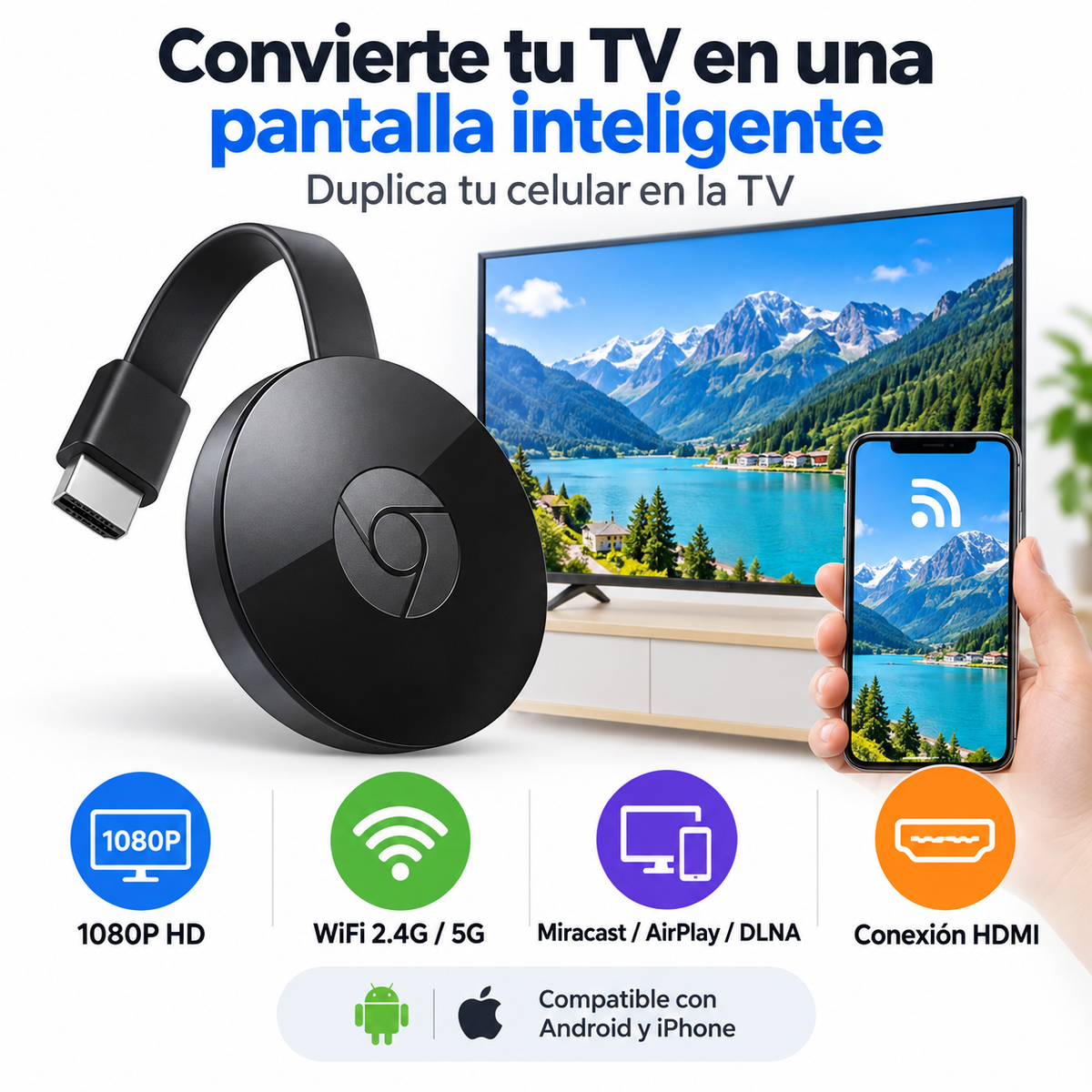 Chromecast Genérico Hdmi Transmisión