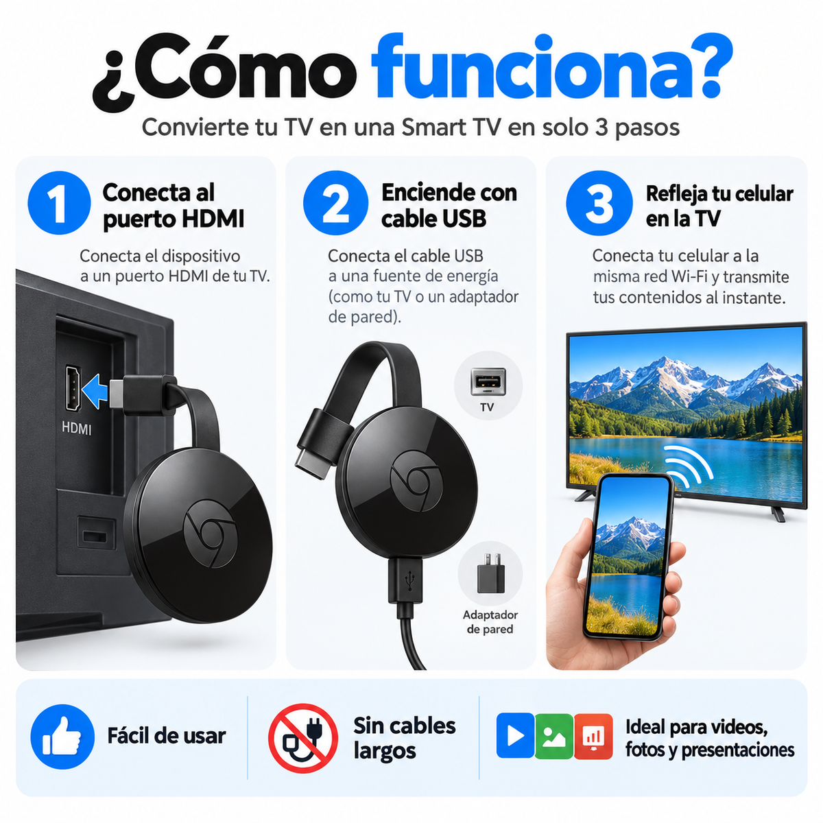 Chromecast Genérico Hdmi Transmisión