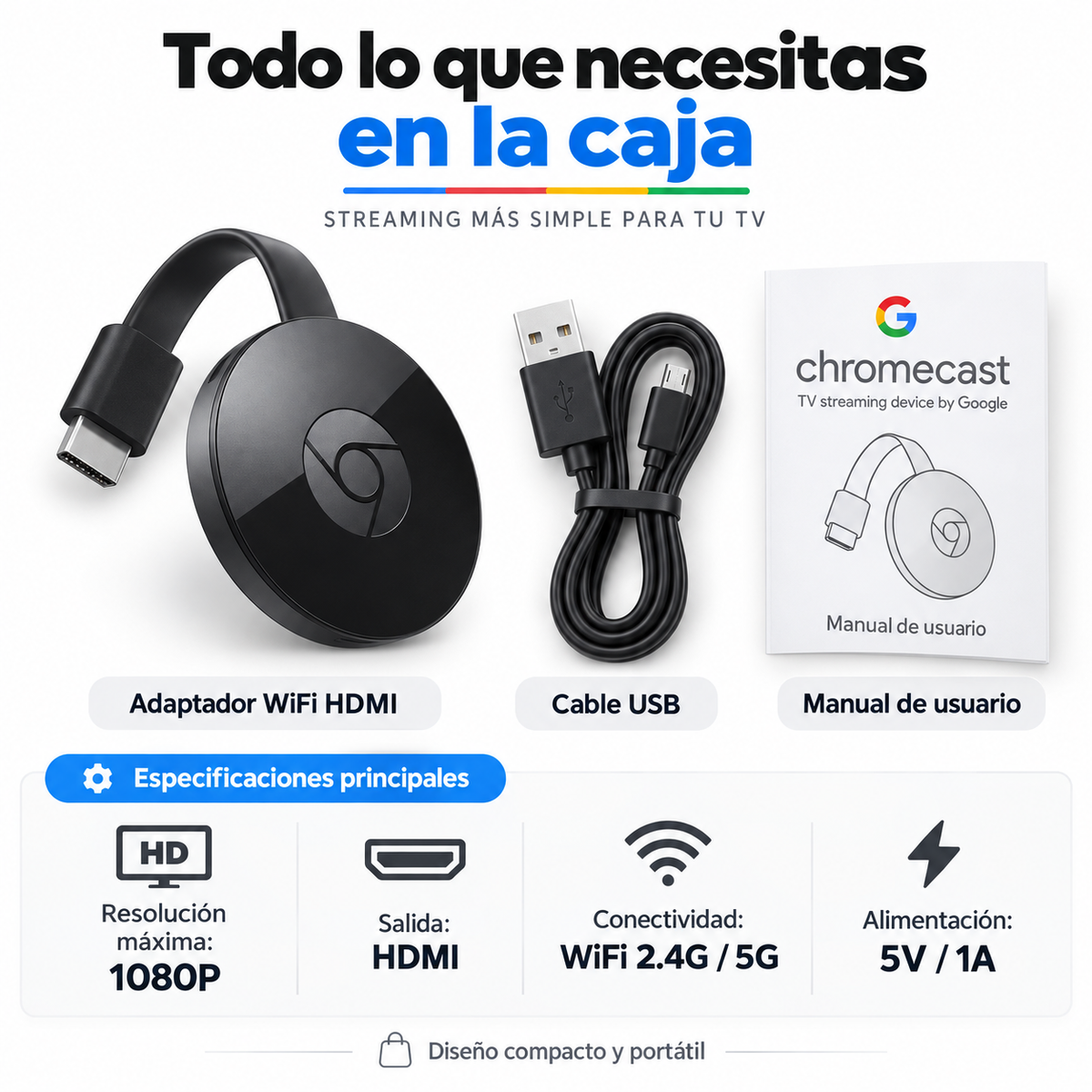 Chromecast Genérico Hdmi Transmisión