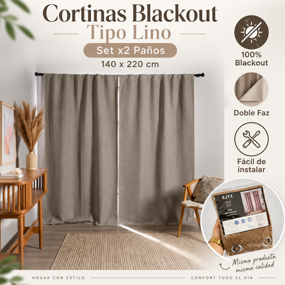 Cortinas Blackout Tipo Lino