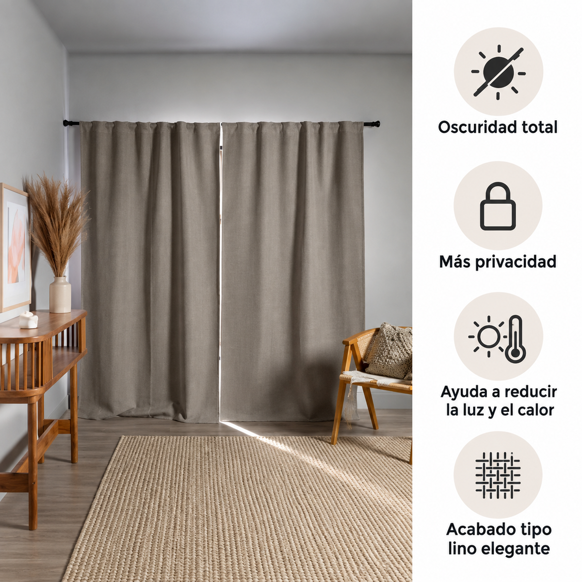 Cortinas Blackout Tipo Lino