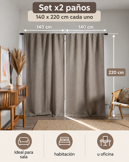 Cortinas Blackout Tipo Lino