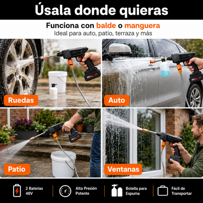 COMBO LIQUIDACIÓN: Hidrolavadora + (Aspiradora Portátil + Doble Batería + Maletín)