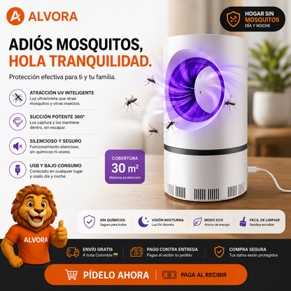 Lámpara Mata Mosquitos UV 360°