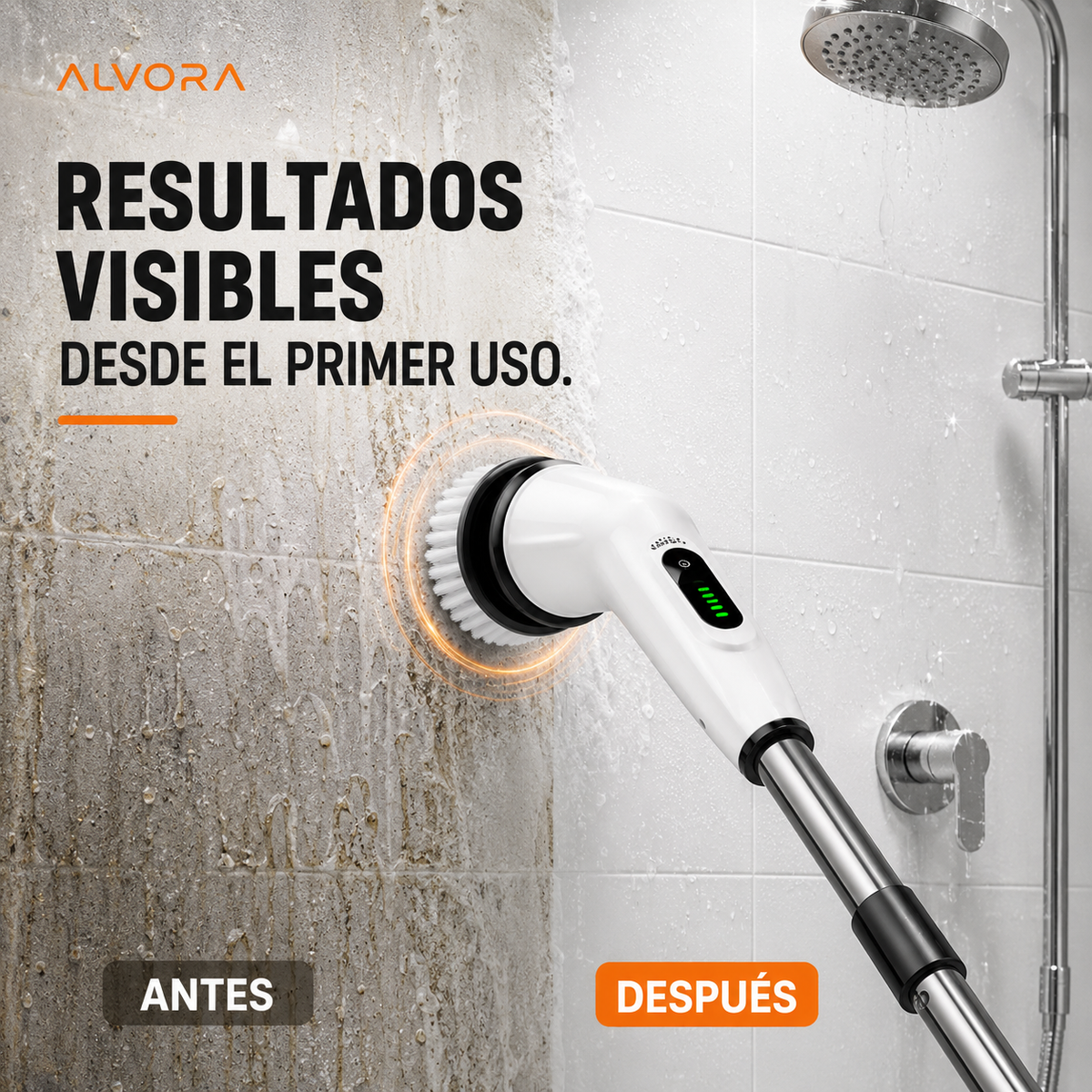 Cepillo Eléctrico Giratorio 9 en 1 - Limpia más, esfuérzate menos.