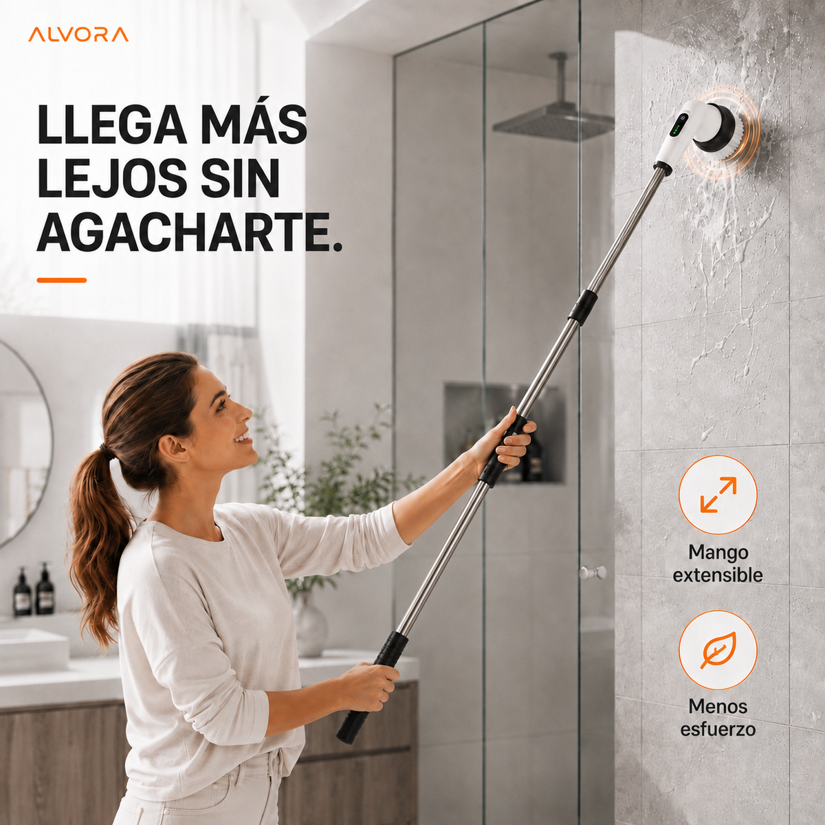 Cepillo Eléctrico Giratorio 9 en 1 - Limpia más, esfuérzate menos.