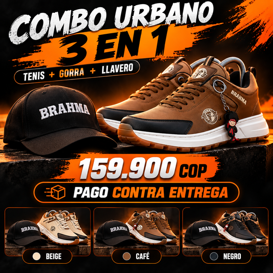 Combo Urbano 3 en 1 – Tenis + Gorra + Llavero