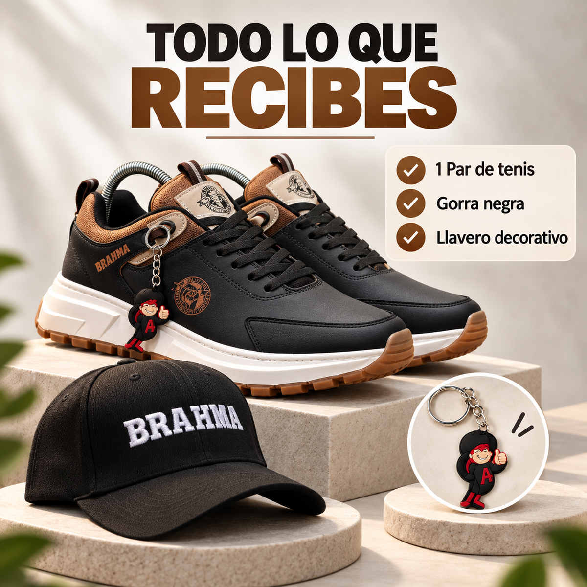 Combo Urbano 3 en 1 – Tenis + Gorra + Llavero